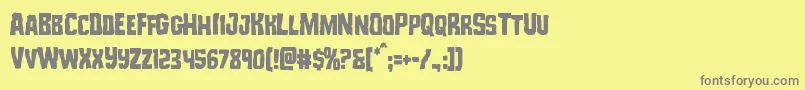 フォントMonsterhuntercond – 黄色の背景に灰色の文字