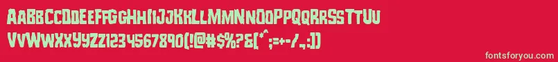 Monsterhuntercond Font – Green Fonts on Red Background