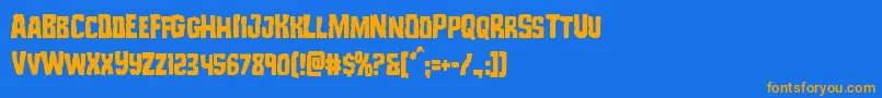 Monsterhuntercond Font – Orange Fonts on Blue Background