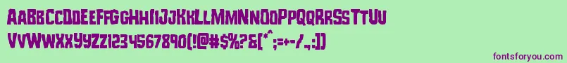 Monsterhuntercond Font – Purple Fonts on Green Background