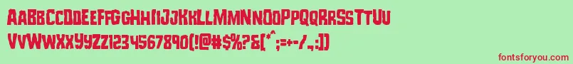 Monsterhuntercond Font – Red Fonts on Green Background