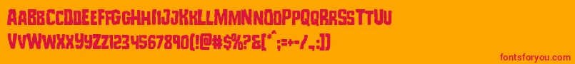 フォントMonsterhuntercond – オレンジの背景に赤い文字