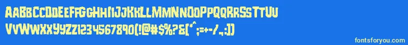 Monsterhuntercond Font – Yellow Fonts on Blue Background