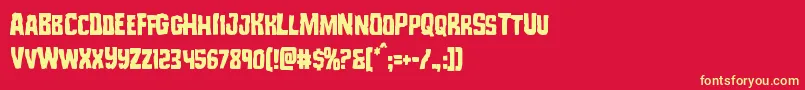 Monsterhuntercond Font – Yellow Fonts on Red Background