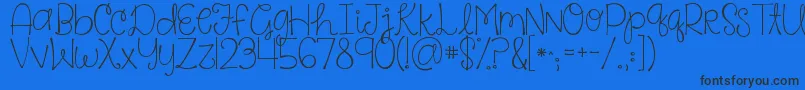 Kgsaysomething Font – Black Fonts on Blue Background