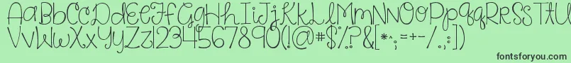 Kgsaysomething Font – Black Fonts on Green Background