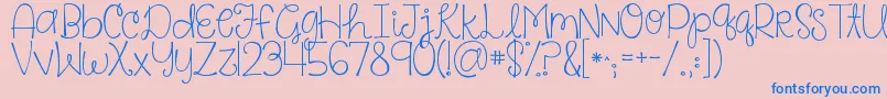 Kgsaysomething Font – Blue Fonts on Pink Background