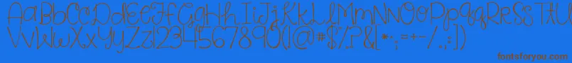 Kgsaysomething Font – Brown Fonts on Blue Background