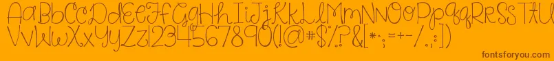 Kgsaysomething Font – Brown Fonts on Orange Background