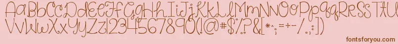 Kgsaysomething Font – Brown Fonts on Pink Background