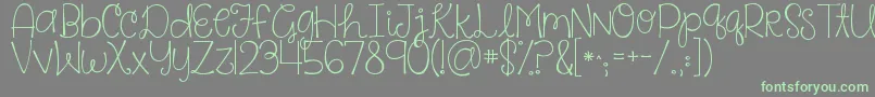 Kgsaysomething Font – Green Fonts on Gray Background