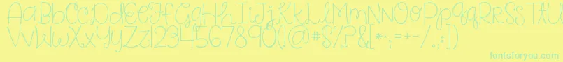 Kgsaysomething Font – Green Fonts on Yellow Background