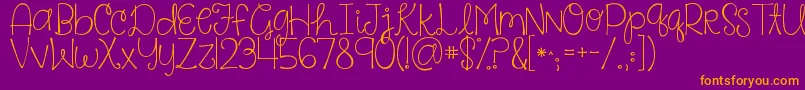 Kgsaysomething Font – Orange Fonts on Purple Background
