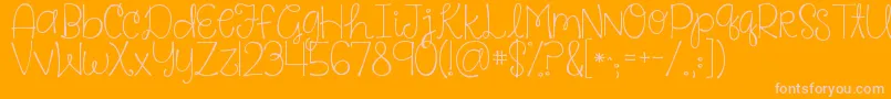 Kgsaysomething Font – Pink Fonts on Orange Background