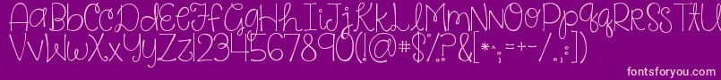 Kgsaysomething Font – Pink Fonts on Purple Background