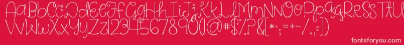 Kgsaysomething Font – Pink Fonts on Red Background