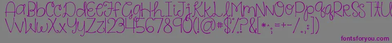 Kgsaysomething Font – Purple Fonts on Gray Background
