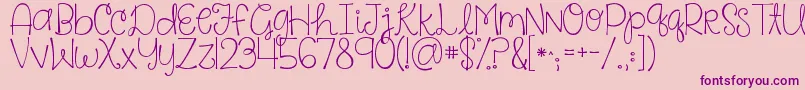 Kgsaysomething Font – Purple Fonts on Pink Background