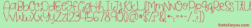 Kgsaysomething Font – Red Fonts on Green Background