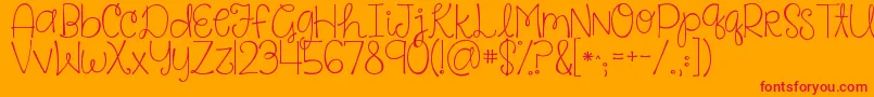 Kgsaysomething-Schriftart – Rote Schriften auf orangefarbenem Hintergrund