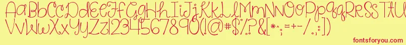 Kgsaysomething Font – Red Fonts on Yellow Background