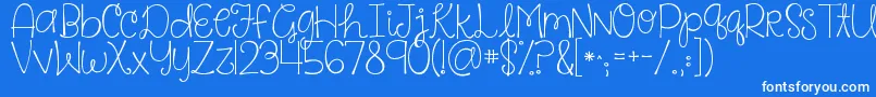 Kgsaysomething Font – White Fonts on Blue Background