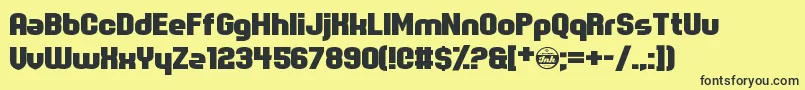 SpotMonkey-fontti – mustat fontit keltaisella taustalla