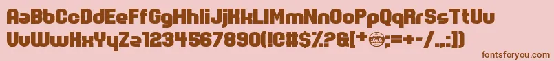 SpotMonkey-fontti – ruskeat fontit vaaleanpunaisella taustalla