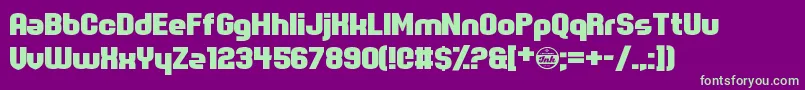 SpotMonkey-Schriftart – Grüne Schriften auf violettem Hintergrund
