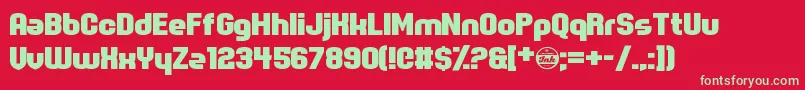 SpotMonkey-fontti – vihreät fontit punaisella taustalla