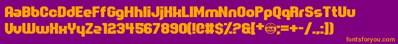 SpotMonkey-Schriftart – Orangefarbene Schriften auf violettem Hintergrund