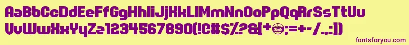 SpotMonkey-fontti – violetit fontit keltaisella taustalla