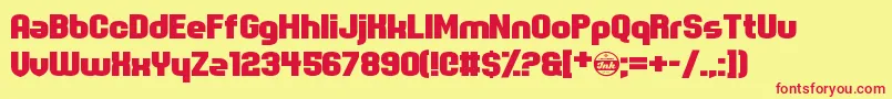 SpotMonkey Font – Red Fonts on Yellow Background