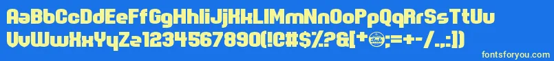 SpotMonkey Font – Yellow Fonts on Blue Background