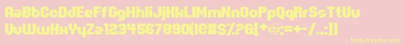 SpotMonkey-fontti – keltaiset fontit vaaleanpunaisella taustalla