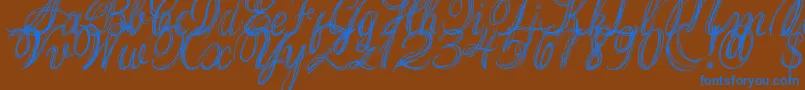 ThankYouDrf Font – Blue Fonts on Brown Background