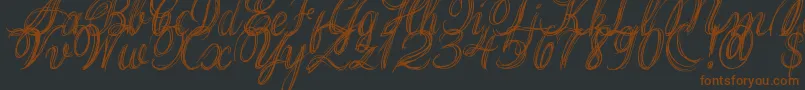 Fonte ThankYouDrf – fontes marrons em um fundo preto