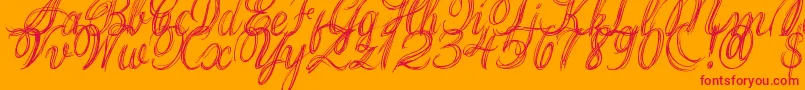 ThankYouDrf Font – Red Fonts on Orange Background