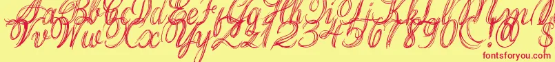ThankYouDrf Font – Red Fonts on Yellow Background