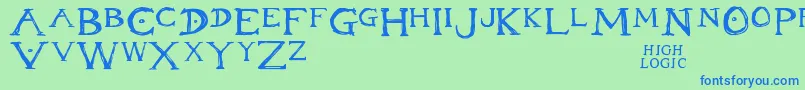 Inheritance Font – Blue Fonts on Green Background
