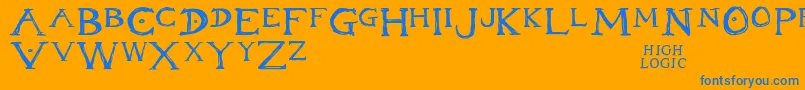 Inheritance Font – Blue Fonts on Orange Background