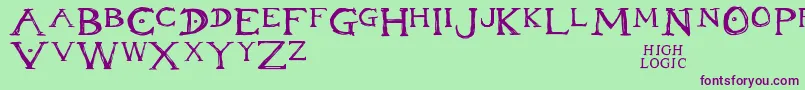 Inheritance Font – Purple Fonts on Green Background