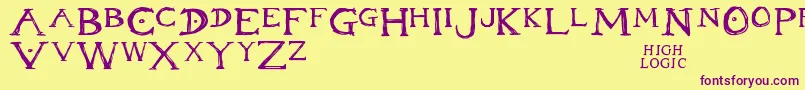 Inheritance Font – Purple Fonts on Yellow Background