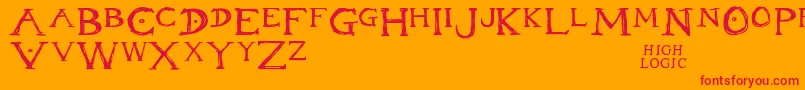 Inheritance Font – Red Fonts on Orange Background