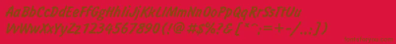 Inform Font – Brown Fonts on Red Background