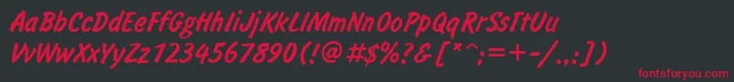フォントInform – 黒い背景に赤い文字