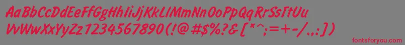 Czcionka Inform – czerwone czcionki na szarym tle