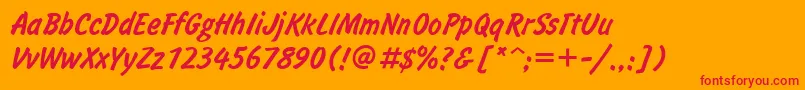 フォントInform – オレンジの背景に赤い文字