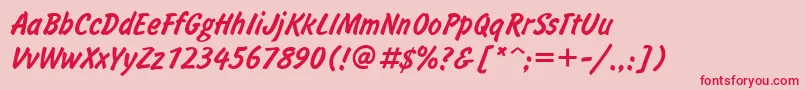 Inform-Schriftart – Rote Schriften auf rosa Hintergrund