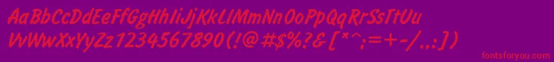 フォントInform – 紫の背景に赤い文字